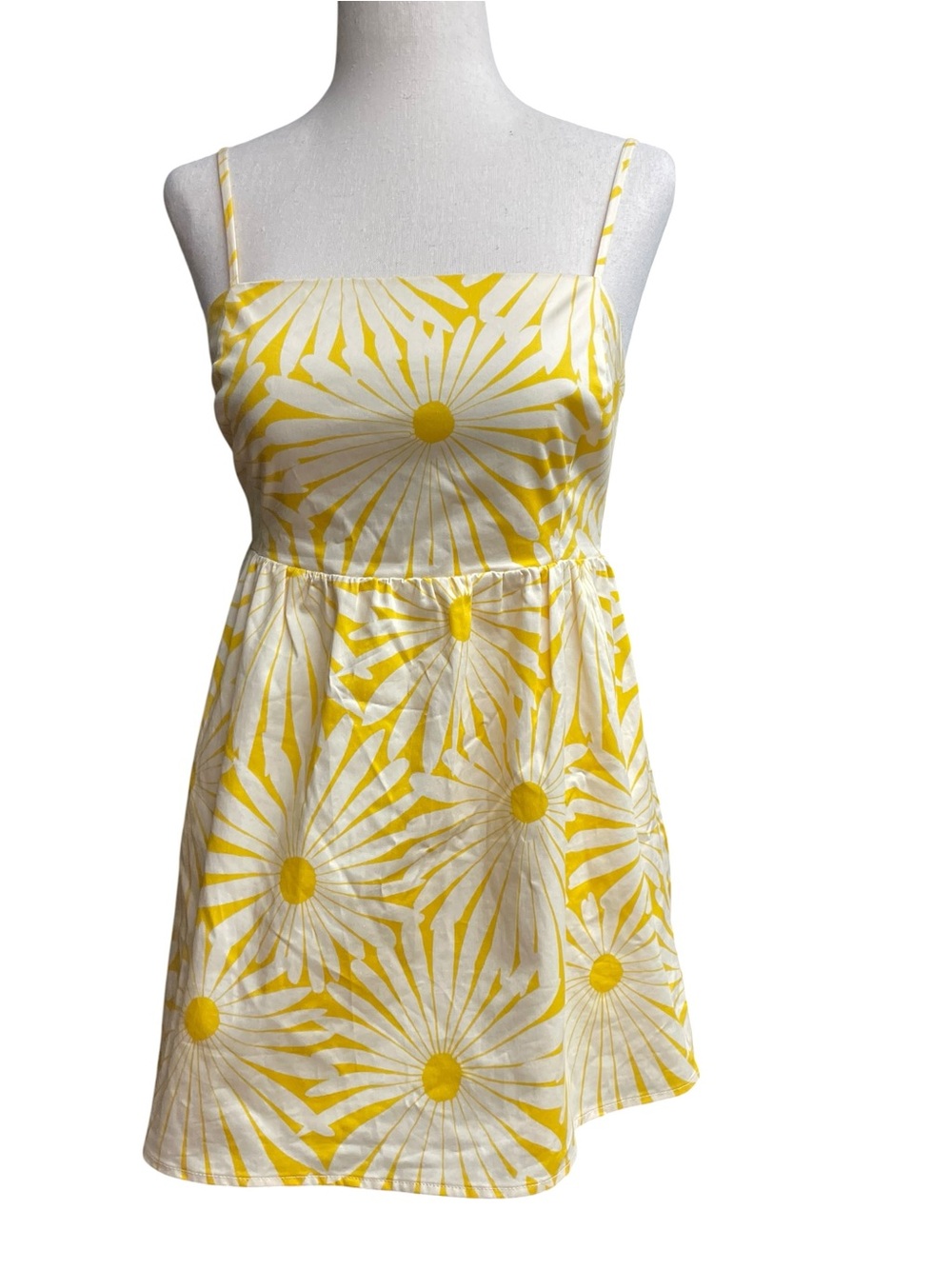Flora Bea NYC Smocked Peplum Floral Top Yellow Size Small